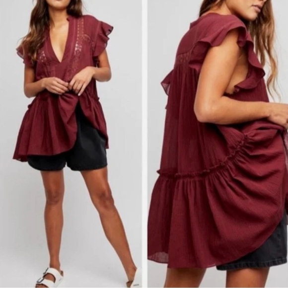 Free People Baby Bliss Tunic. Lovebird Combo Medium Oversized - Picture 2 of 12